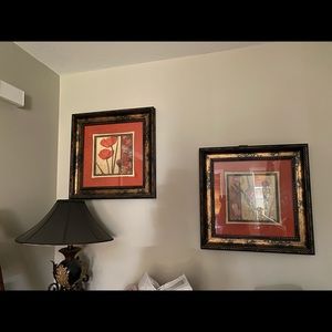 Framed floral prints